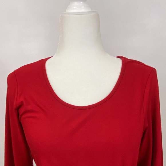 J. JILL Wearever Collection Red Ruched Side Stretch Dress Size S - Picture 3 of 8